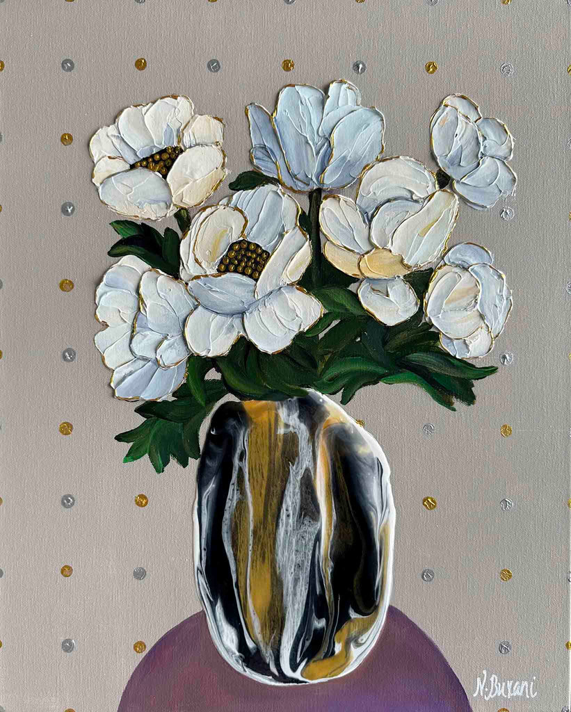 Neena Buxani floral painting contemporary art