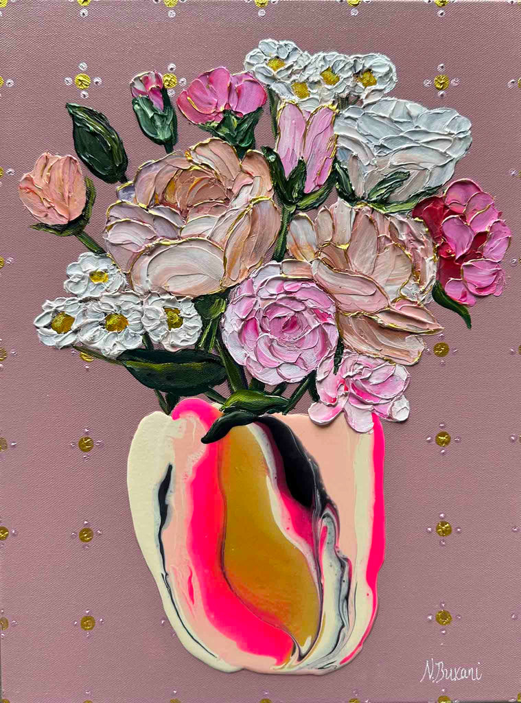 Neena Buxani floral painting affordable contemporary art