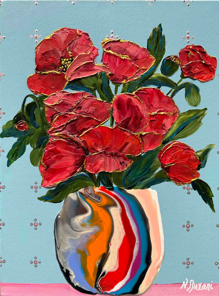 Neena Buxani floral painting affordable contemporary art