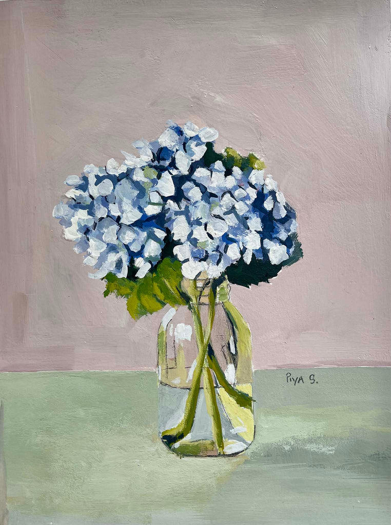 Piya Samant original gouache floral painting