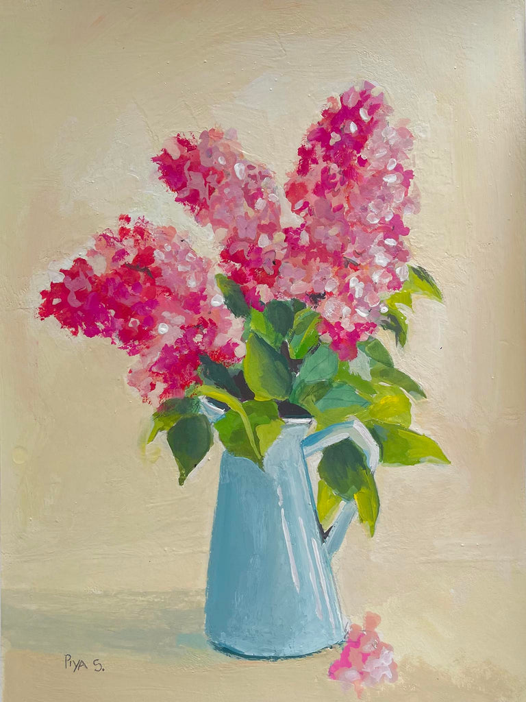 Piya Samant original gouache floral painting
