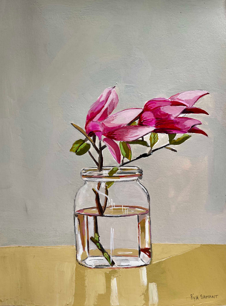 Piya Samant original gouache floral painting