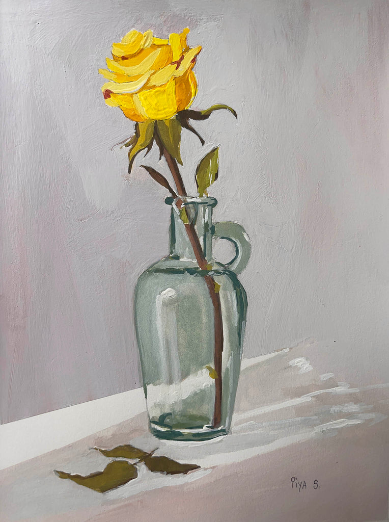 Piya Samant original gouache floral painting