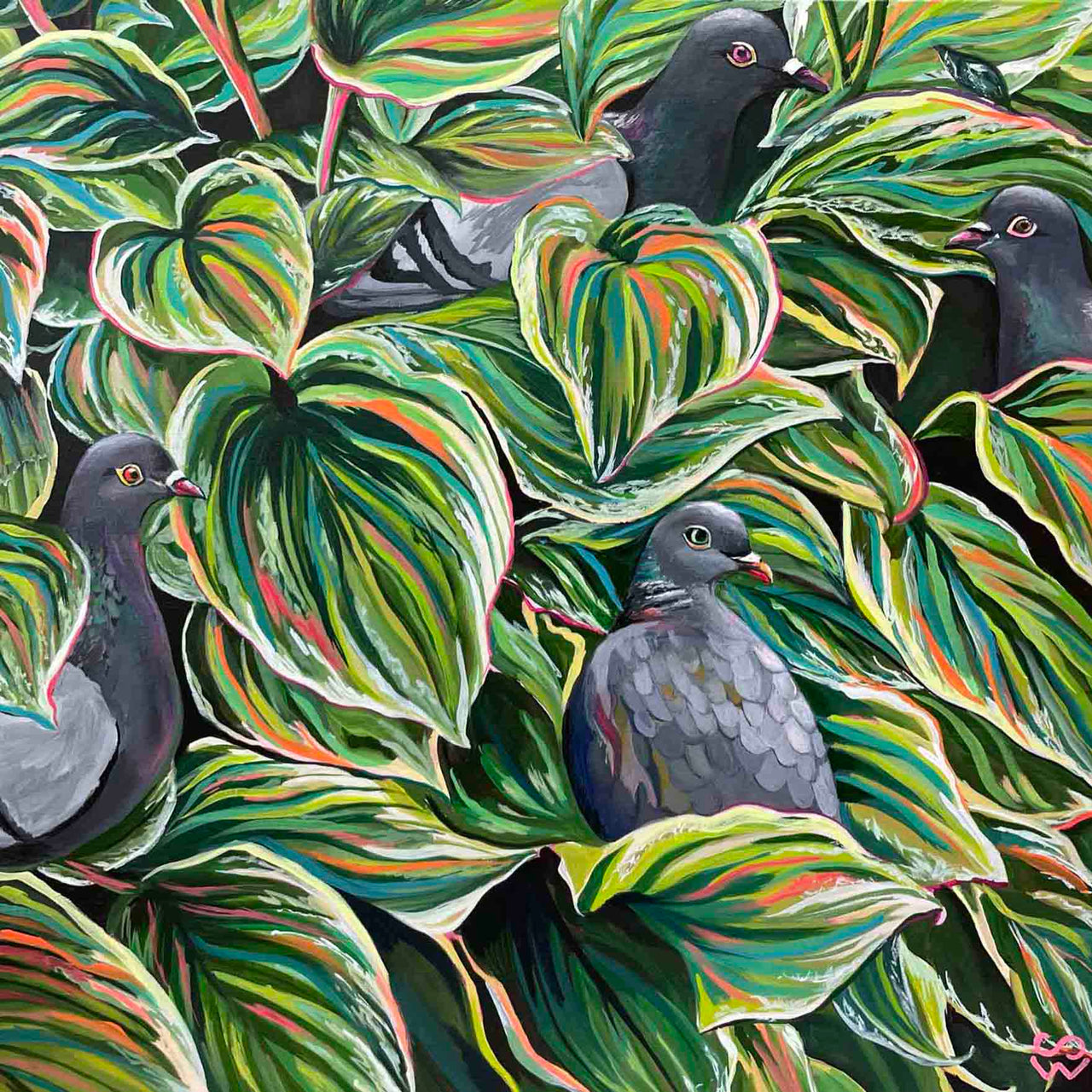 Samantha Wood art pigeon painting