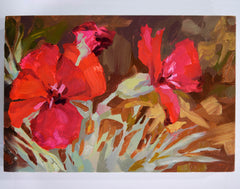 Chloe McEldowney, Cool Red Blooms - Original Painting