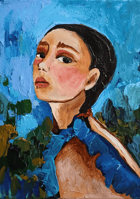 Winibey López, Aparición azul - Original Painting