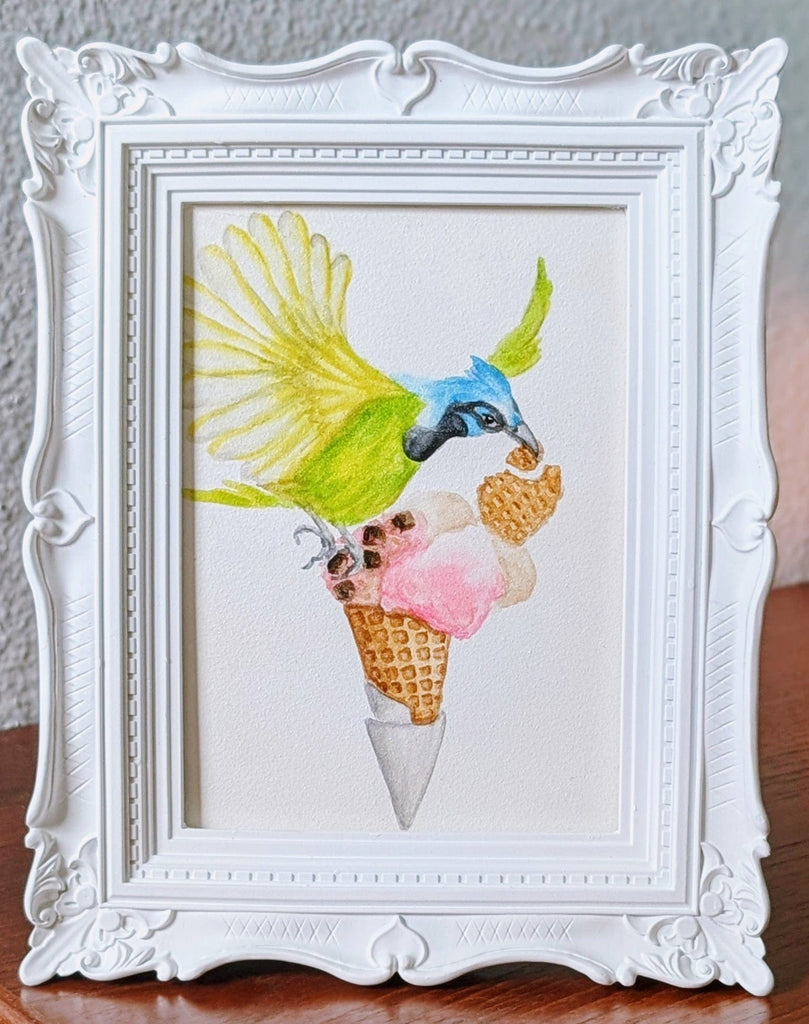 Volta Voloshin-Smith, Une tranche de nature morte avec gâteau - Peinture originale