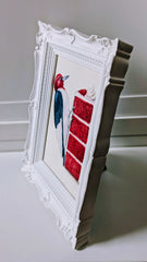 Volta Voloshin-Smith, Red Headed Woodpecker on a Red Velvet Cake - Original Painting