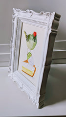 Volta Voloshin-Smith, Ruby Crowned Kinglet on a Key Lime Pie - Original Painting