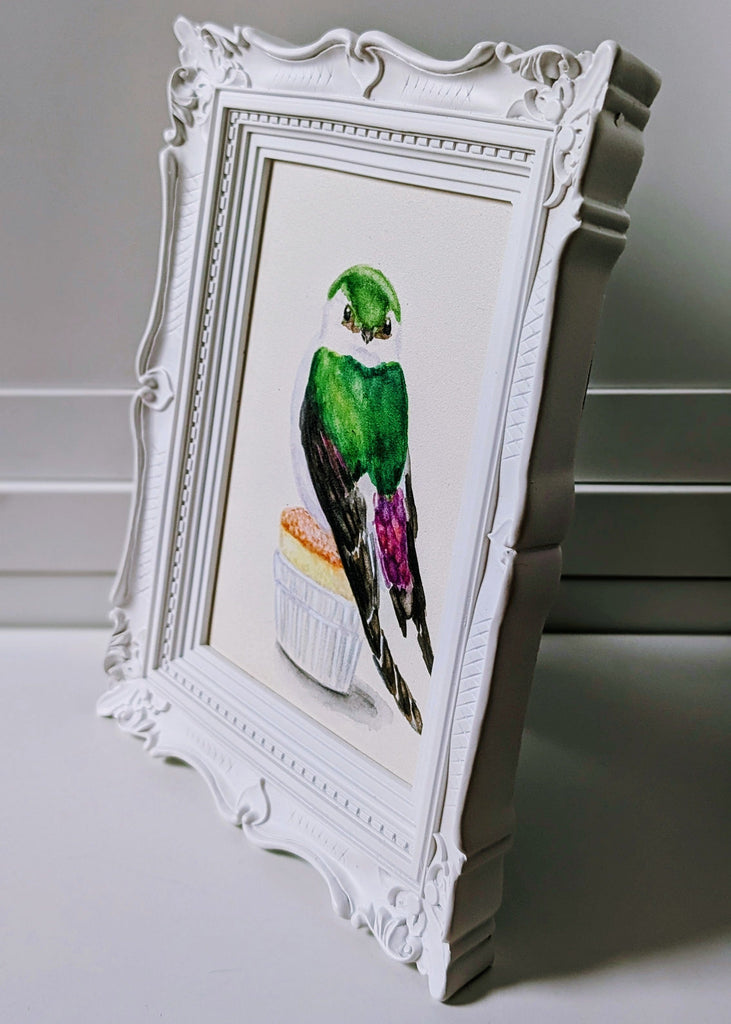 Volta Voloshin-Smith, Violet Green Swallow on a Souffle - Original Painting