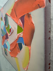 Colorful abstract art on a textured surface
