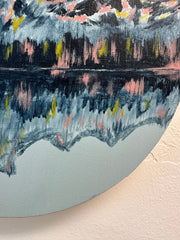 Landscape art painting with colorful brush strokes on a textured surface by Jennifer Peart
