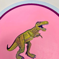 Colleen Critcher, Tondo Rex Yellow on Baby Pink - Original Painting