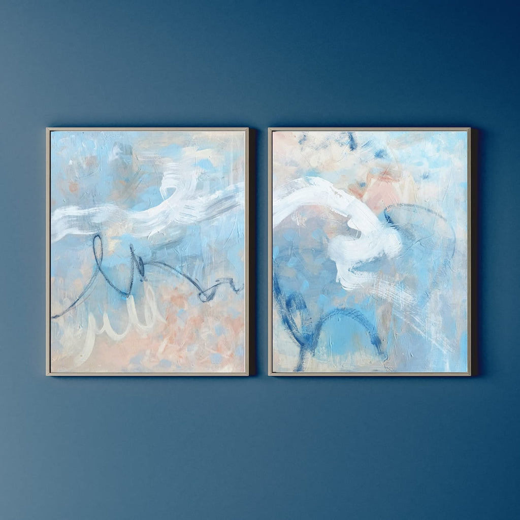 Nicolle Cure, Cotton Candy Sky 1 - Original Abstract Painting