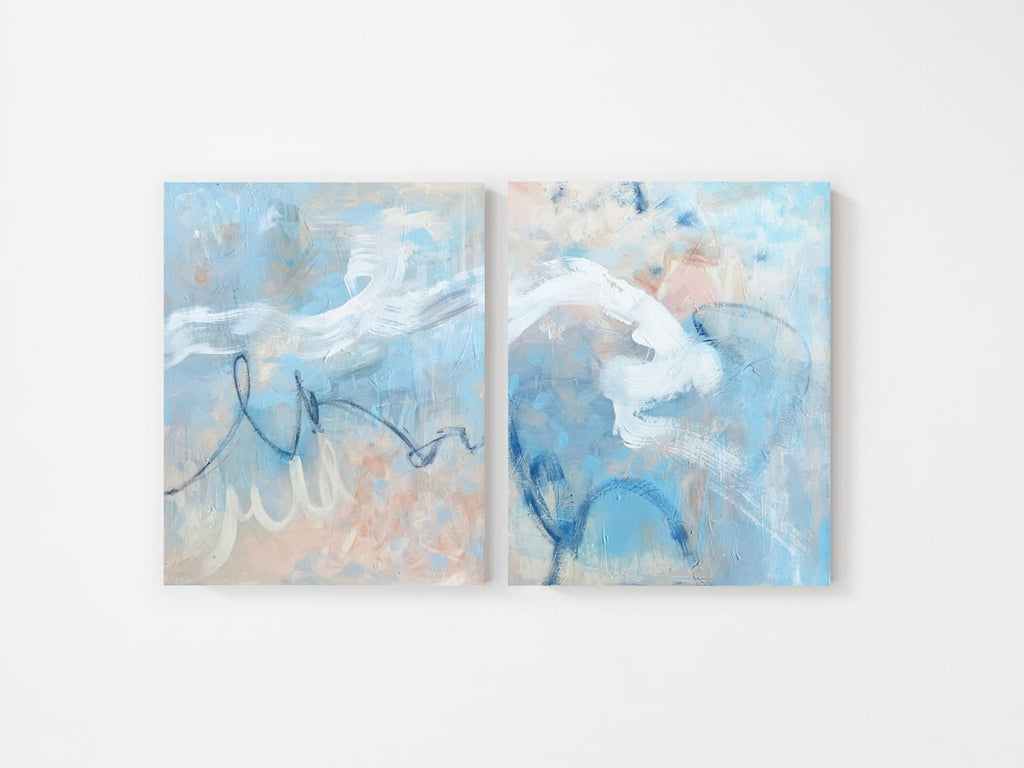 Nicolle Cure, Cotton Candy Sky 2 - Original Abstract Painting