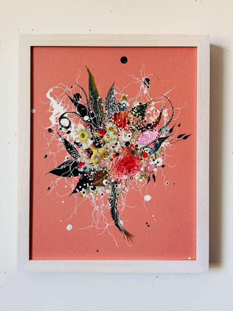 Jenny Brown, Cream & Sun-faded Flowers - Original Collage