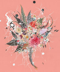 Jenny Brown, Cream & Sun-faded Flowers - Original Collage
