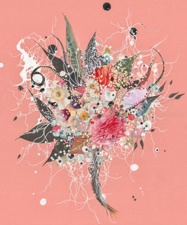 Jenny Brown, Cream & Sun-faded Flowers - Original Collage