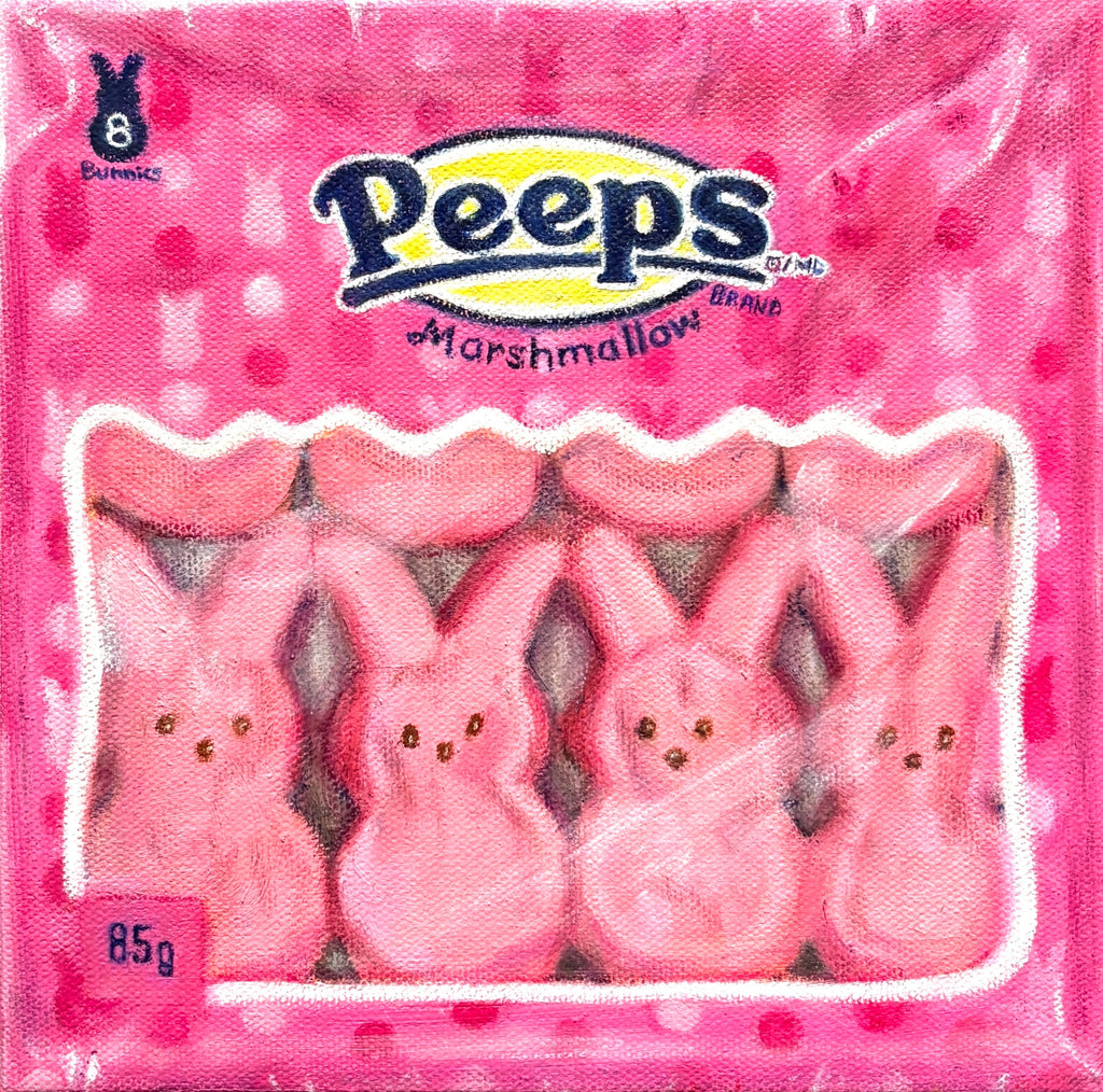 Haley Marfleet, Peeps Pink Bunnies - Original Painting