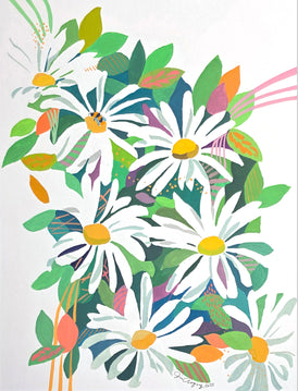 Jin Chyung, Daisies - Original Painting