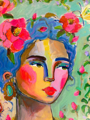 Kelsey Howard framed original art contemporary figurative painting