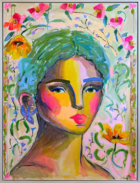 Kelsey Howard framed original art contemporary figurative painting