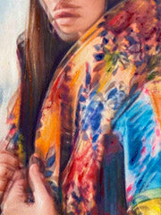 Maria Titan mixed media portrait original art