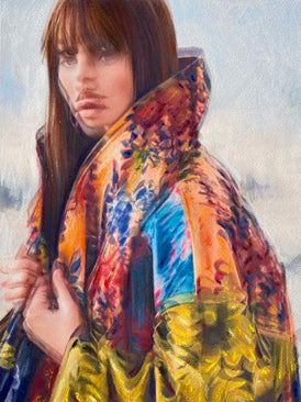 Maria Titan mixed media portrait original art