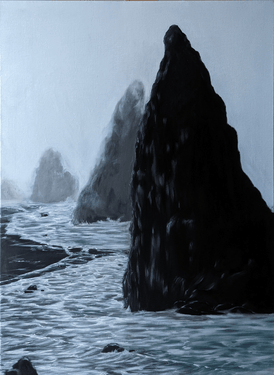 Sophie Adair monochromatic landscape oil paintings