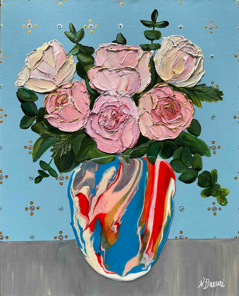 Neena Buxani floral painting contemporary art