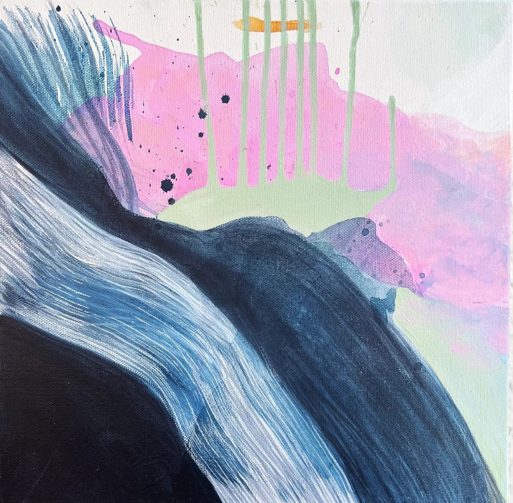 Nicolle Cure, Pink Mint Moon 1 - Original Abstract Painting