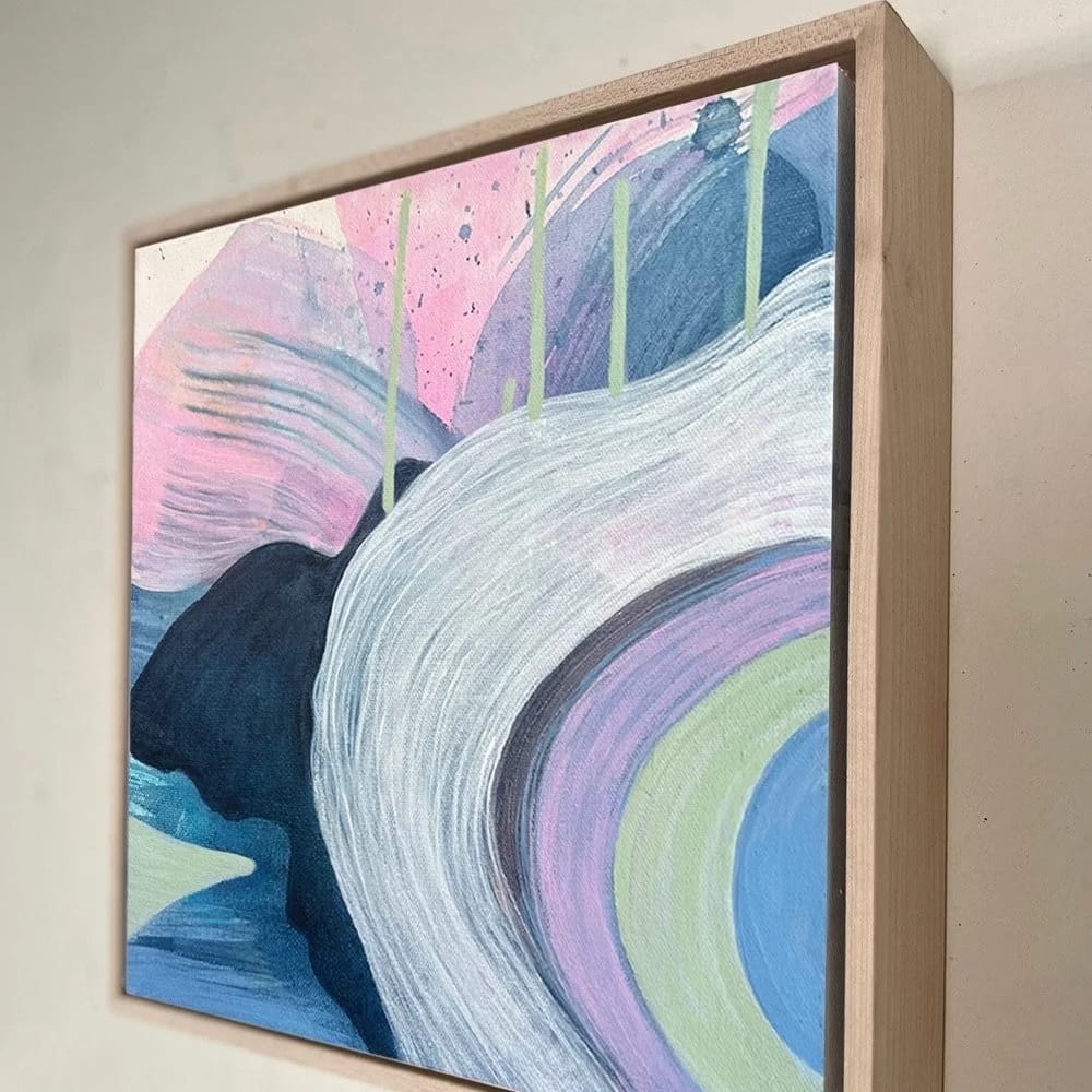 Nicolle Cure, Pink Mint Moon 1 - Original Abstract Painting
