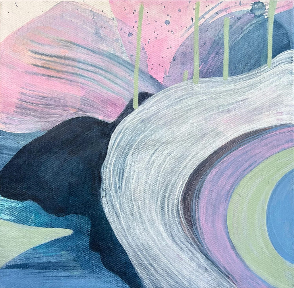 Nicolle Cure, Pink Mint Moon 2 - Original Abstract Painting