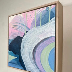 Nicolle Cure, Pink Mint Moon 2 - Original Abstract Painting