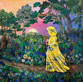 Phyllis Gorsen, Cloaked Path with Flowers - Original Painting