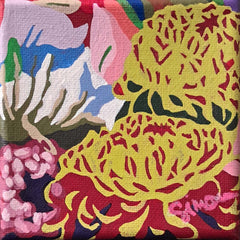 Colorful painting with floral pattern by Simone Bailey Campbell