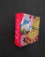 Colorful painting original art with floral design