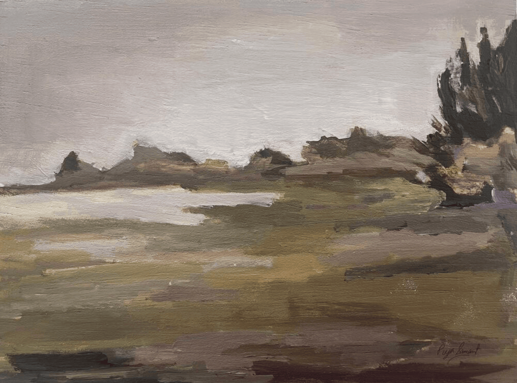 Piya Samant, Moonlit Evening (Mist) - Original Painting