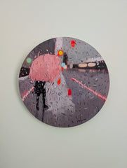 Poonam Khanna, Disintegrating Pink Umbrella - Original Painting