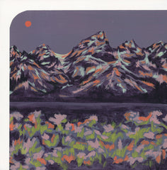 Colorful mountain landscape original contemporary art painting California Jennifer Peart