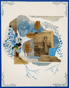 Twiggy Boyer, Blue Home - Original Collage