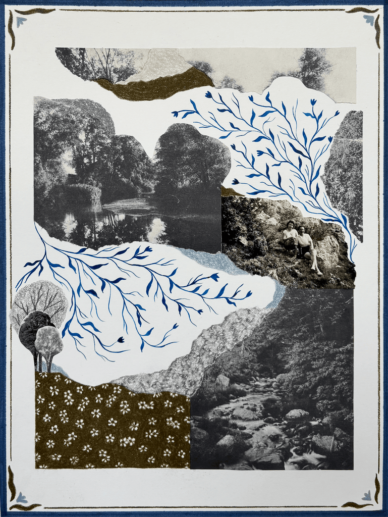 Twiggy Boyer, On the Ledge - Original Collage