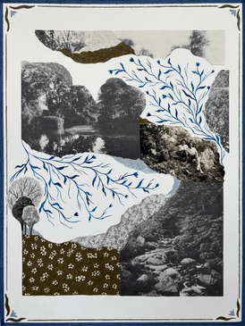 Twiggy Boyer, On the Ledge - Original Collage