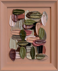 Artistic arrangement of abstract brushstrokes in a frame