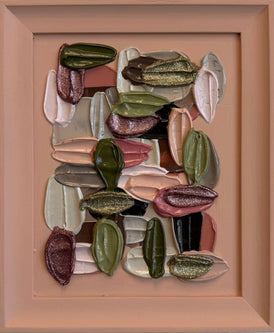 Artistic arrangement of abstract brushstrokes in a frame