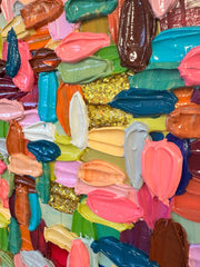 detail image of a colorful abstract painting by Shiri Phillips 