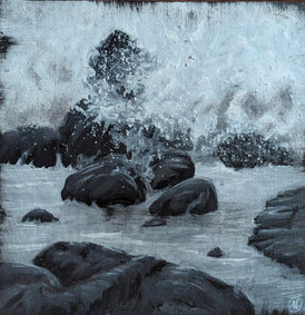 Sophie Adair monochromatic landscape oil paintings