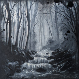 Sophie Adair monochromatic landscape oil paintings