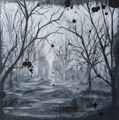 Sophie Adair monochromatic landscape oil paintings