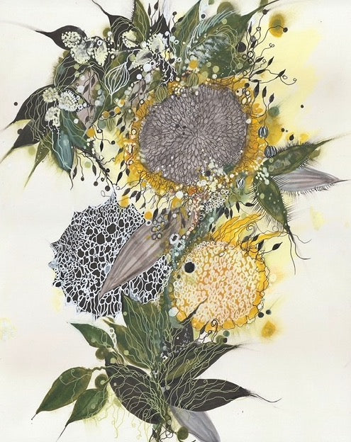 Jenny Brown, Street Sunflowers - Original Collage
